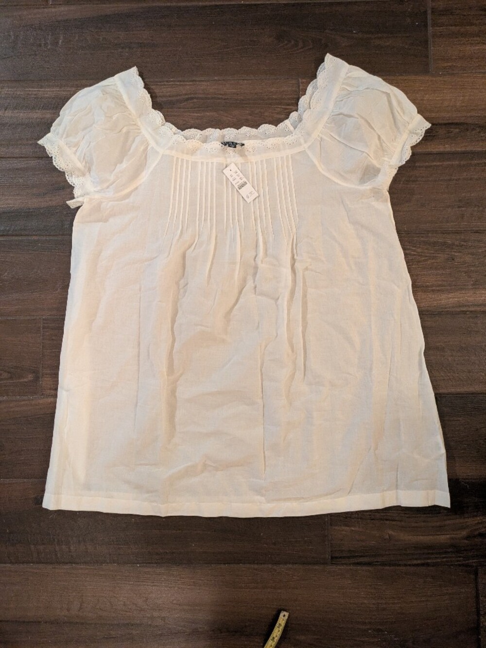 NWT J. Crew White Cotton Lace-Trim Chemise